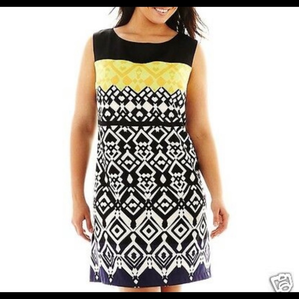 LUX II print sheath Dress plus size 20 W wedding guest dress sleeveless cocktail